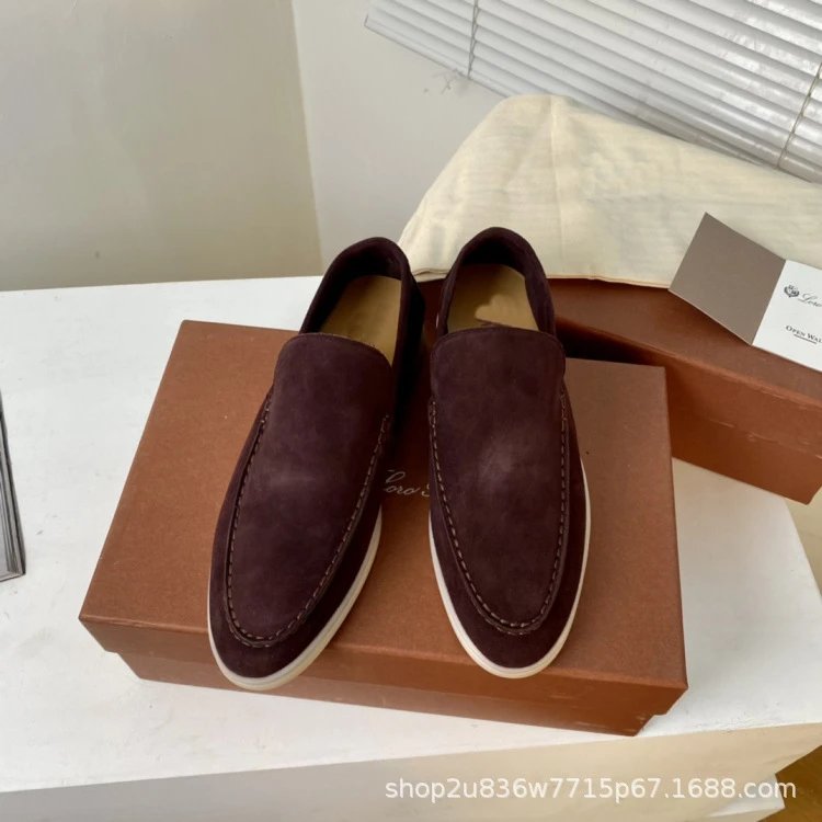 Design Suede Loafers Dusty Rose Casual Shoes - 18