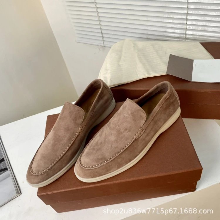 Design Suede Loafers Dusty Rose Casual Shoes - 31