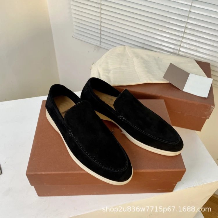 Design Suede Loafers Dusty Rose Casual Shoes - 40