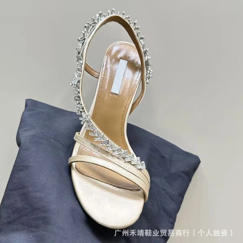 Valentino Garavani Rockstud Spike Sandals Rose Gold Heels - 8