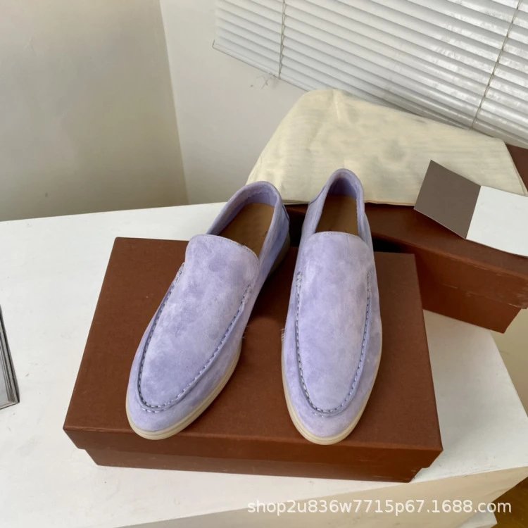 Design Suede Loafers Dusty Rose Casual Shoes - 12