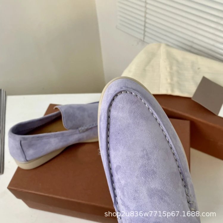 Design Suede Loafers Dusty Rose Casual Shoes - 15