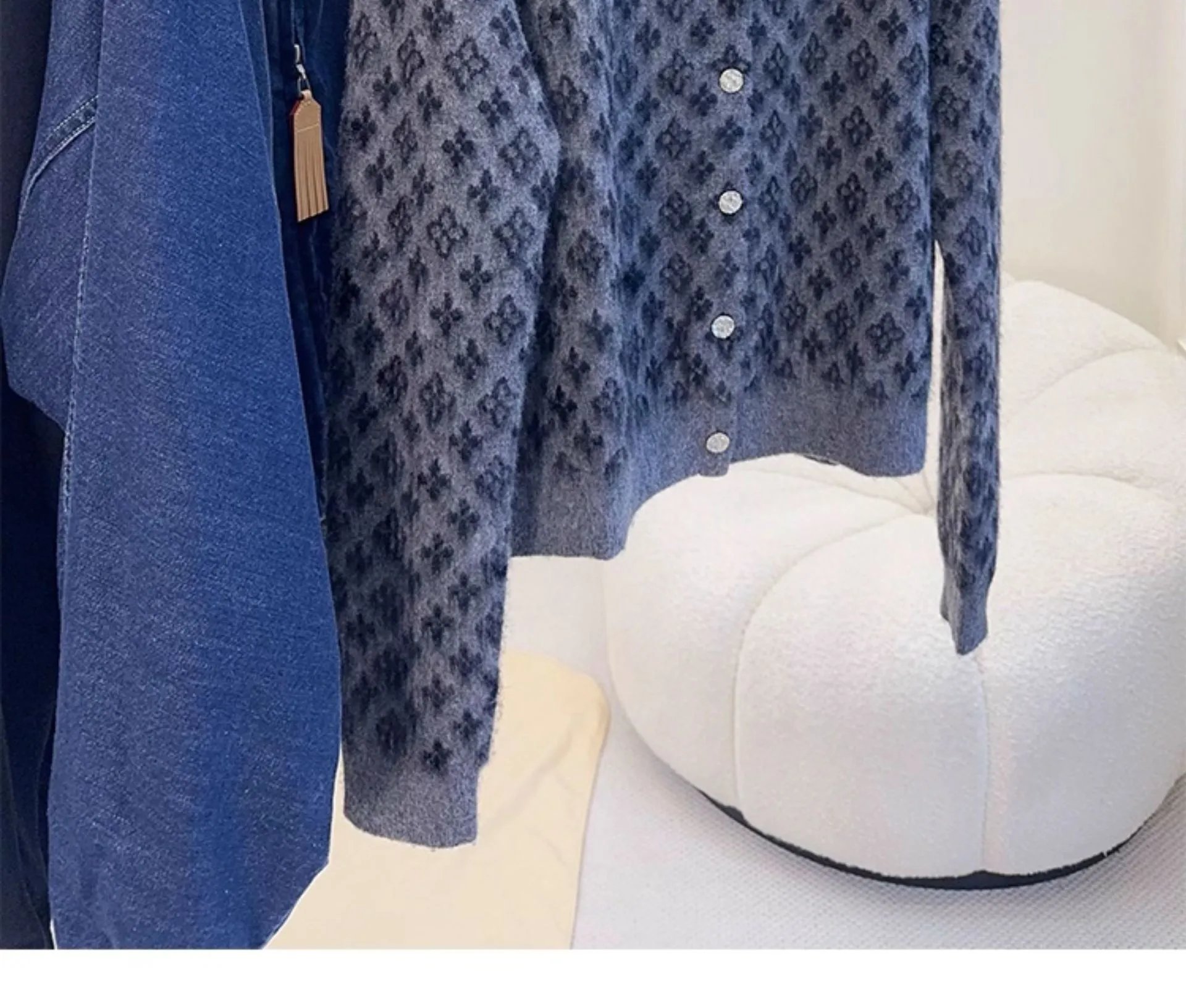 Louis Vuitton Monogram Knit Cardigan Gray - 3