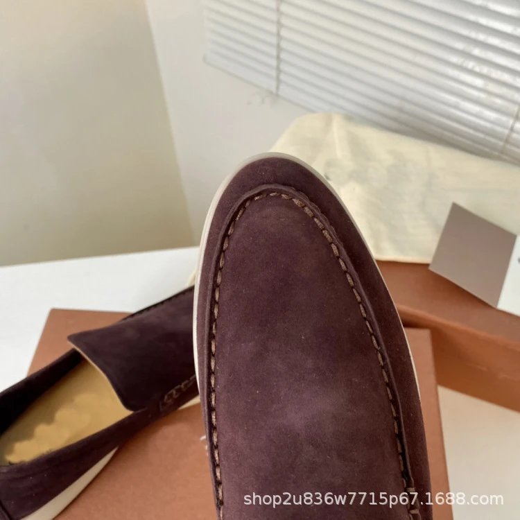 Design Suede Loafers Dusty Rose Casual Shoes - 21