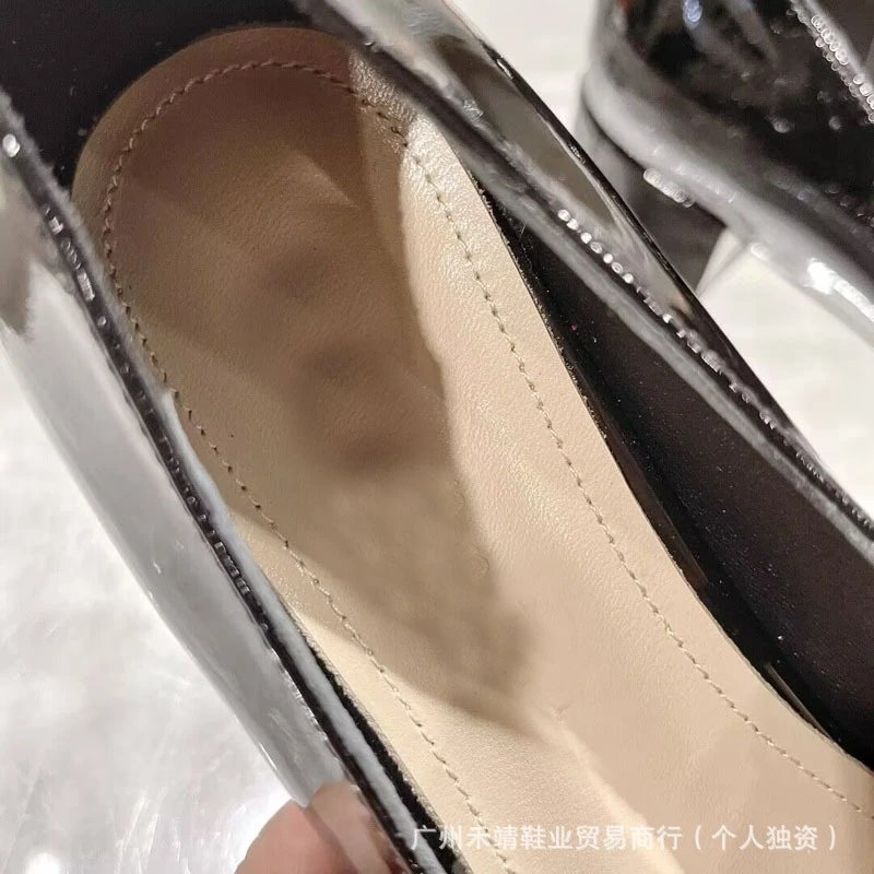 Dior Mary Jane Block Heel Beige Patent Leather Shoes - 6