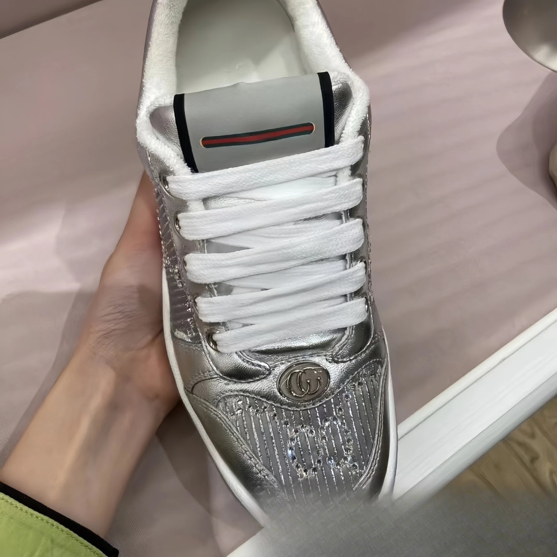 Gucci Ace Sneakers Black with Web Stripe and GG Monogram - 10