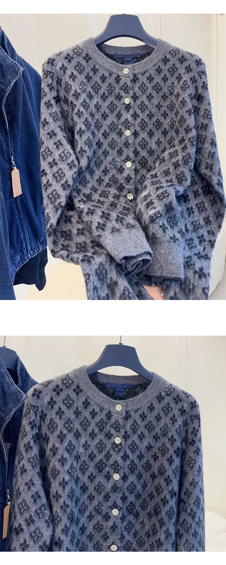 Louis Vuitton Monogram Knit Cardigan Gray - 5