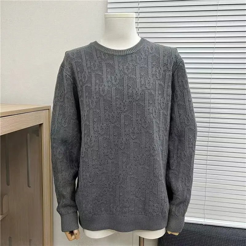 Design Cable Knit Crewneck Sweater Gray - 7