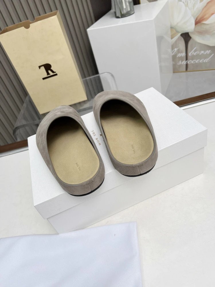 R Brand Wool-Blend Mule Slippers Charcoal Gray Slippers - 24