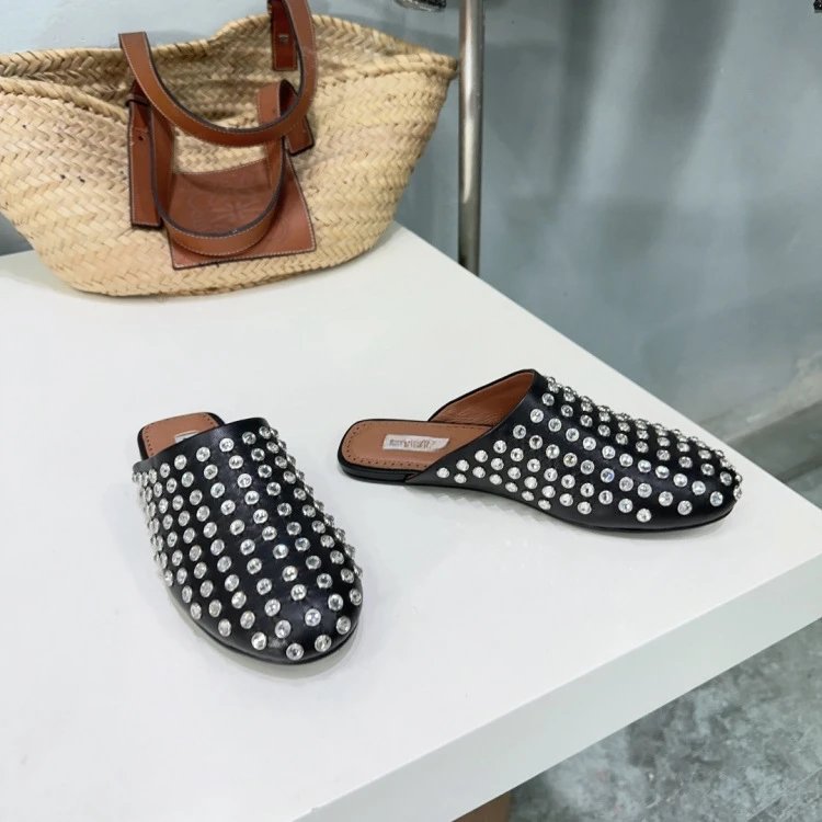 Alaïa Studded Mule Black Shoes - 4