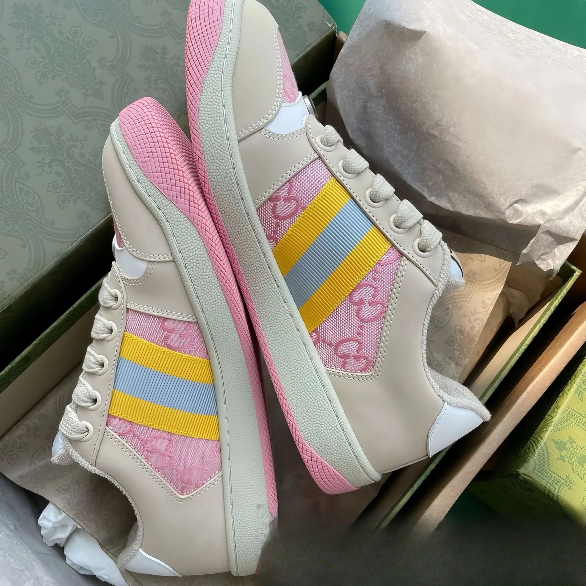 Gucci Ace Sneakers Black with Web Stripe and GG Monogram - 18