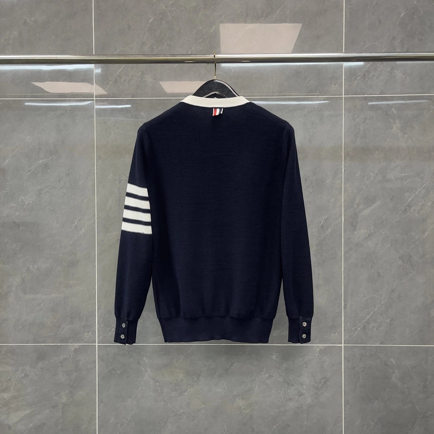 Thom Browne Dachshund Intarsia Knit Sweater Navy - 11