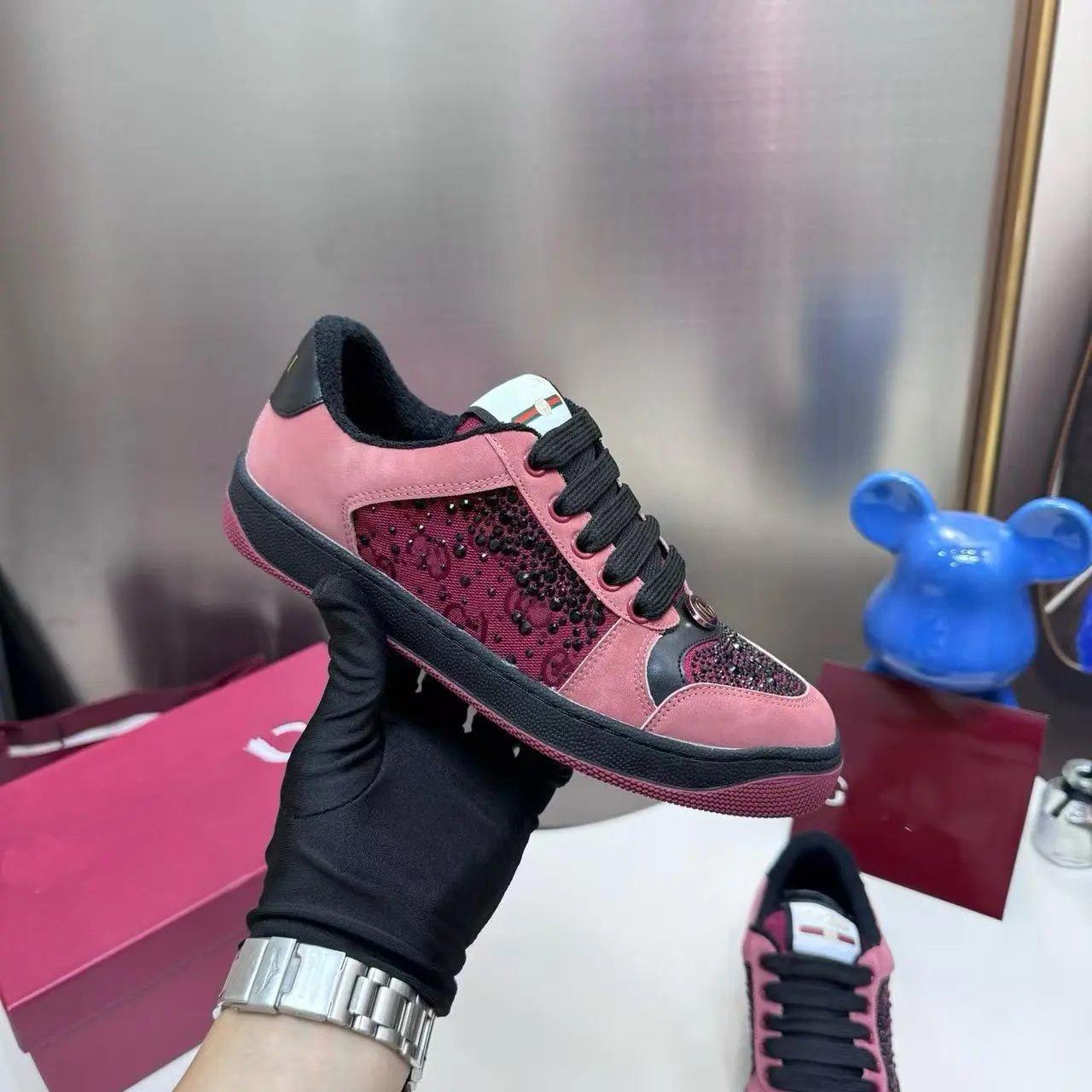 Gucci Sneakers Rhinestone GG Monogram Low-Top image 3