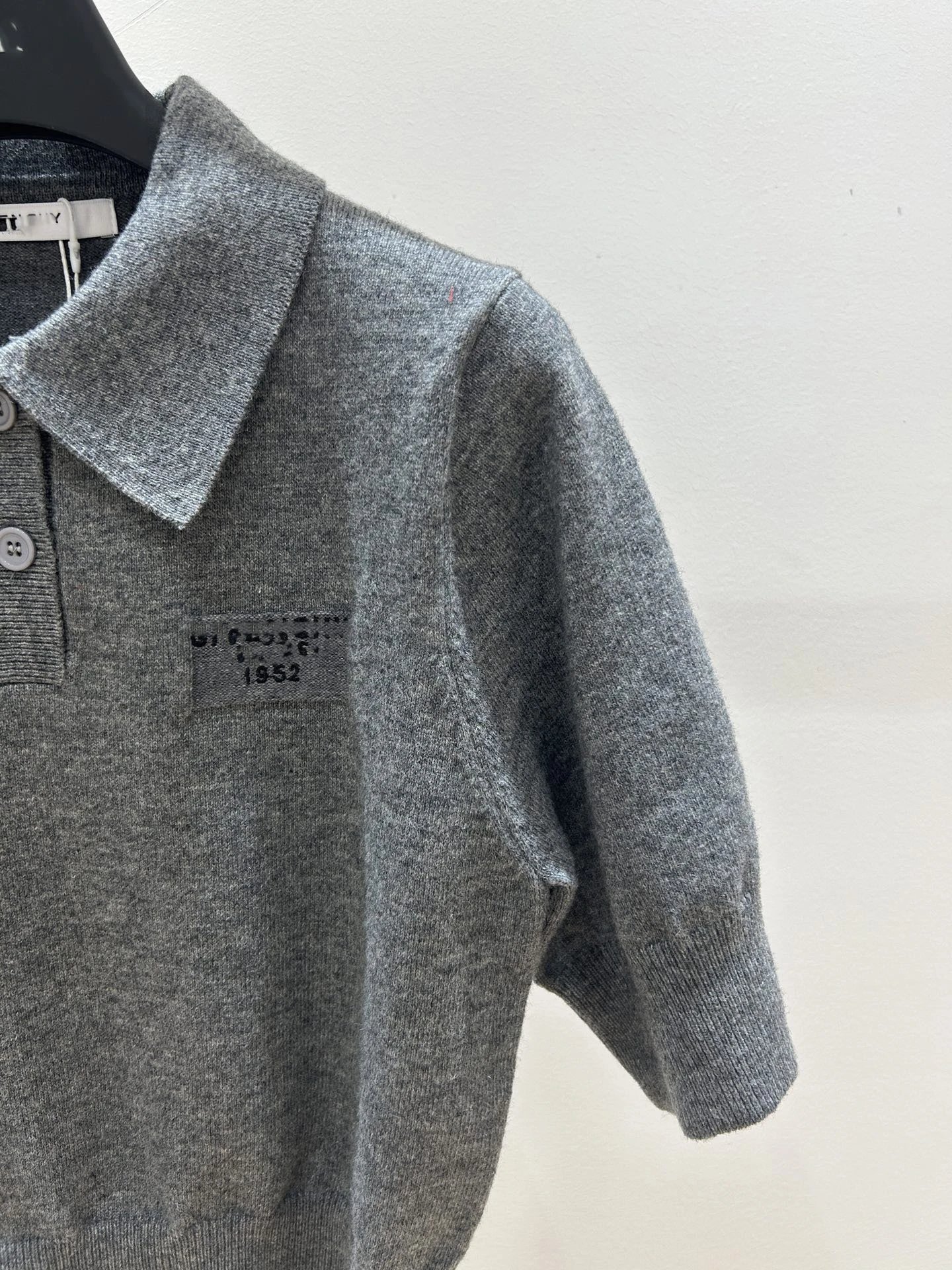 Hivy Knit Polo Shirt Gray Sweater - 14