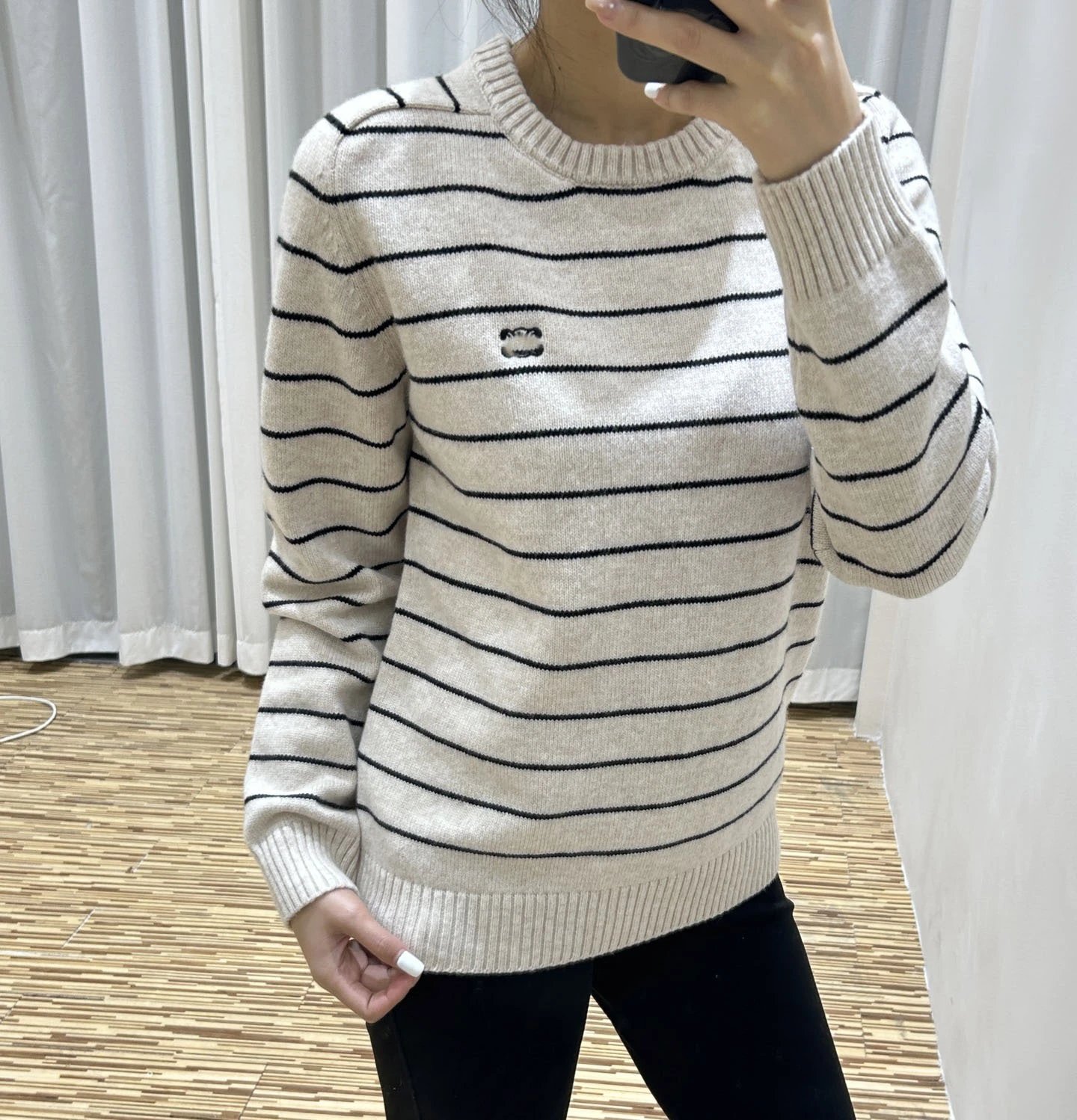 Saint Tears Striped Crewneck Sweater Beige - 8