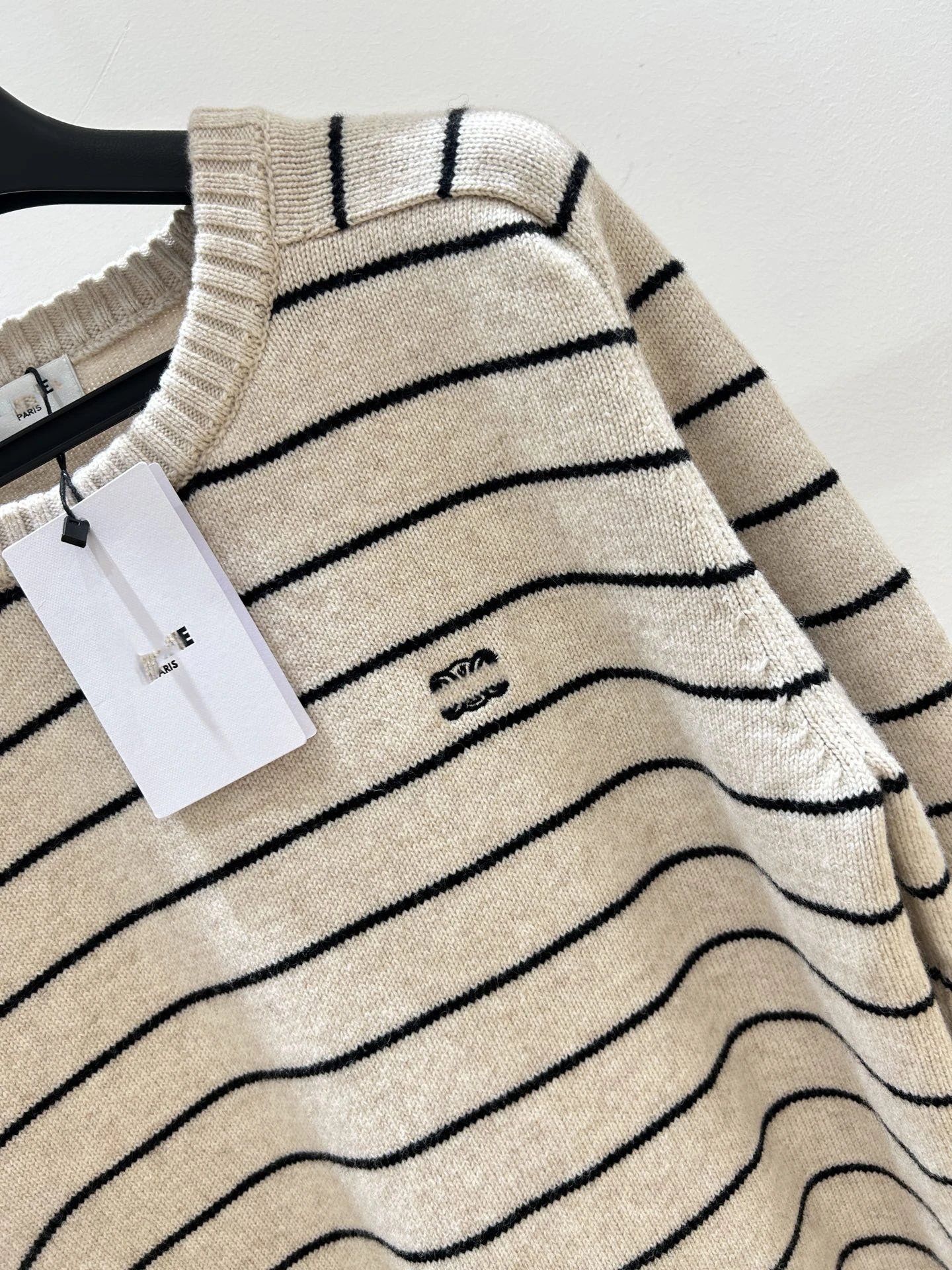 Saint Tears Striped Crewneck Sweater Beige - 13