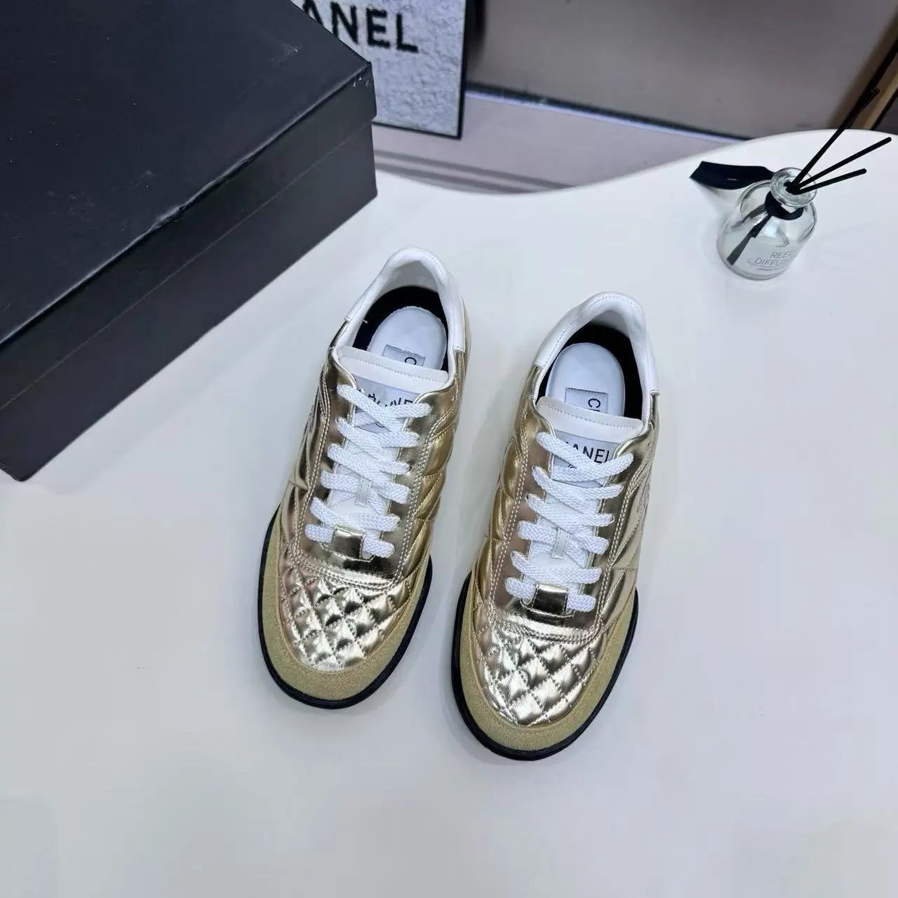 Chanel Sneakers Quilted low-top lace-up image 2