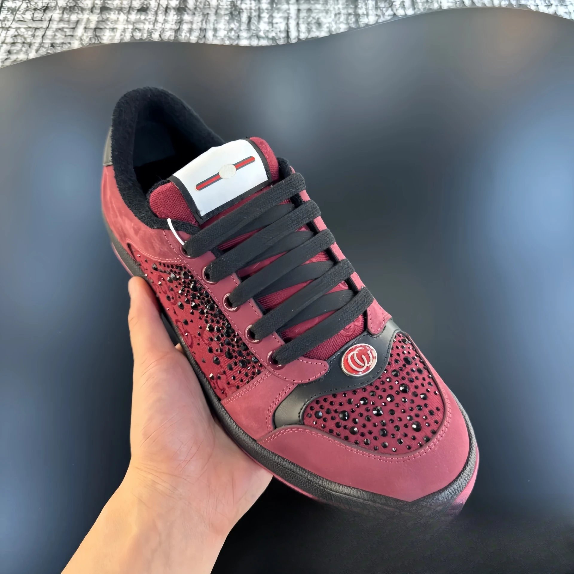 Gucci Ace Sneakers Black with Web Stripe and GG Monogram - 29