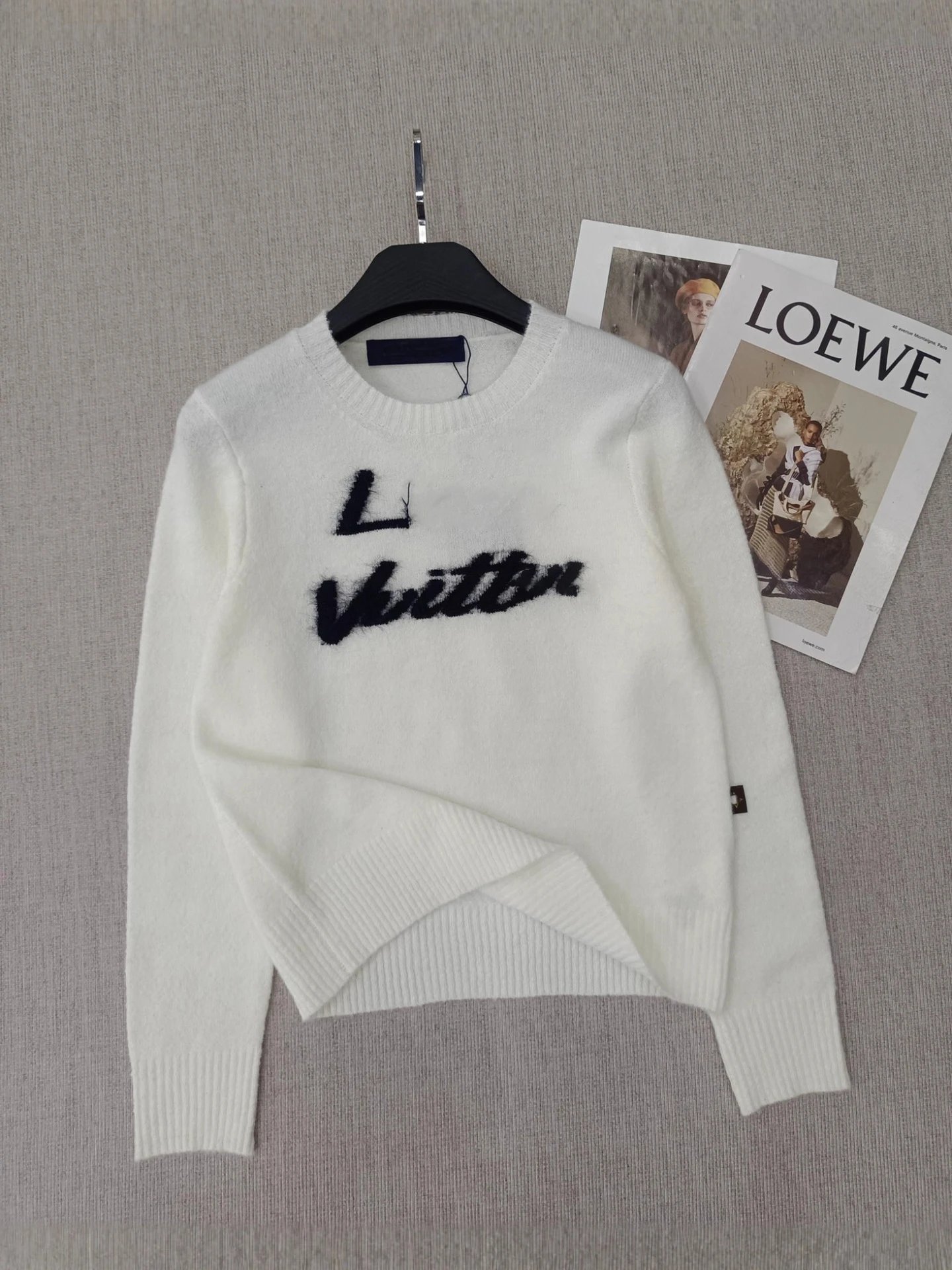 Louis Vuitton Logo Knit Sweater White - 2