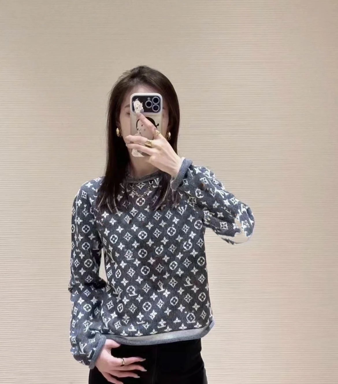 Louis Vuitton Monogram Knit Sweater Navy - 3