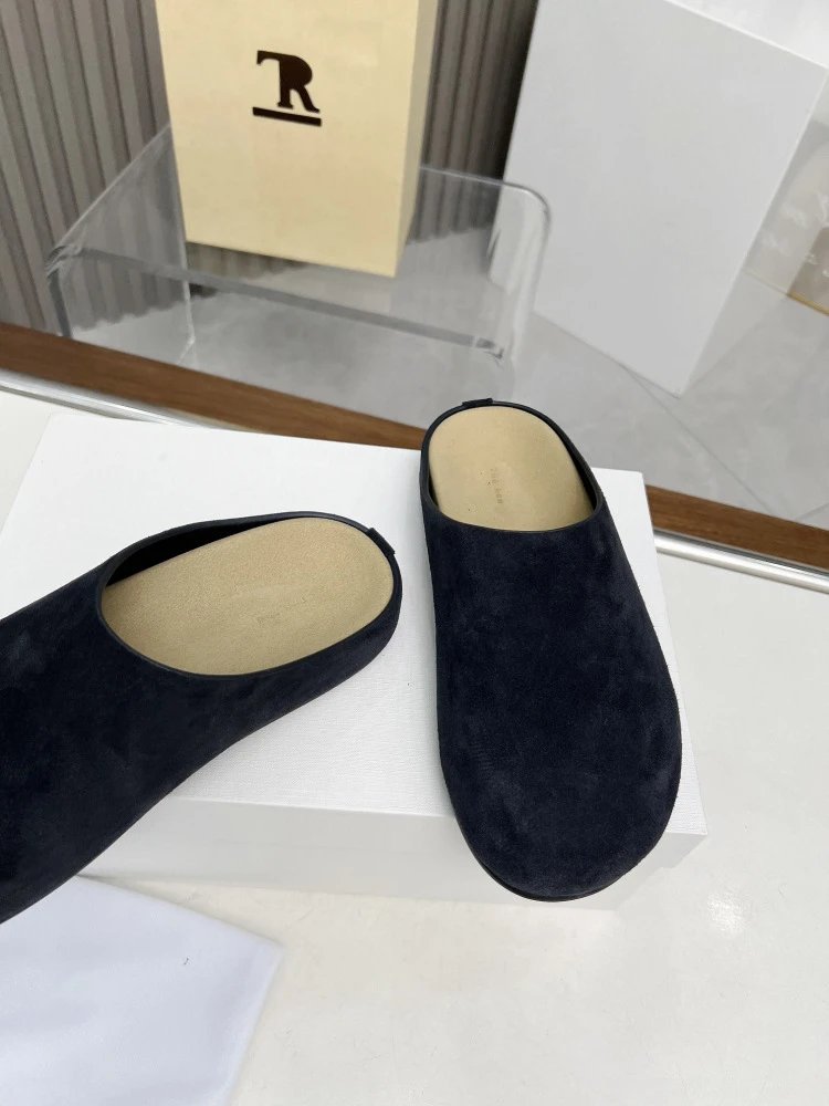 R Brand Wool-Blend Mule Slippers Charcoal Gray Slippers - 11