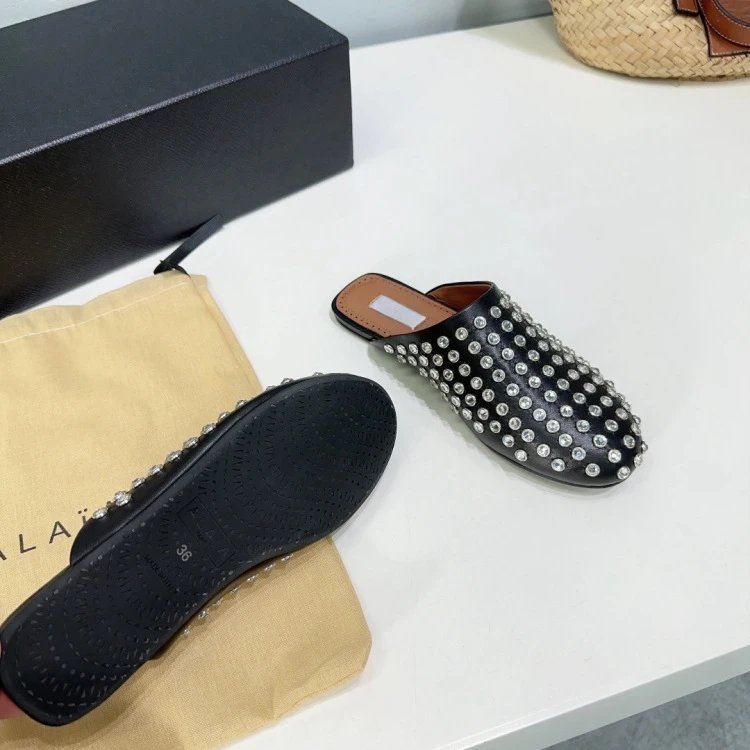 Alaïa Studded Mule Black Shoes - 7