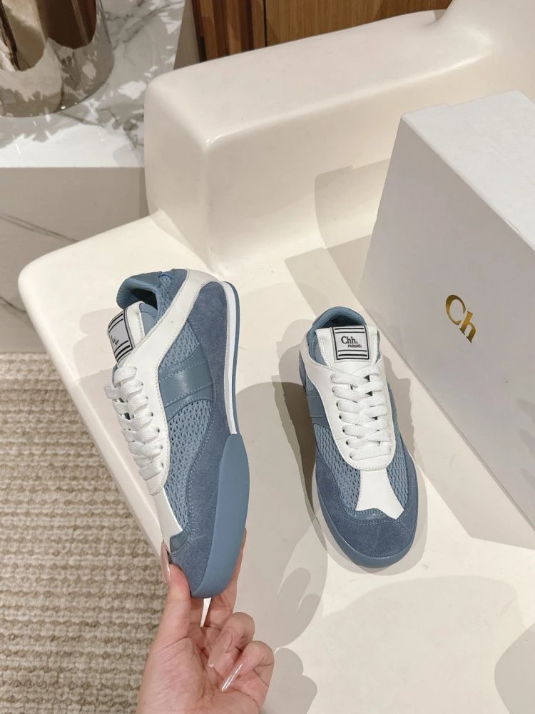 Chloé Tennis 1970 White and Gray Mesh Sneakers - 27