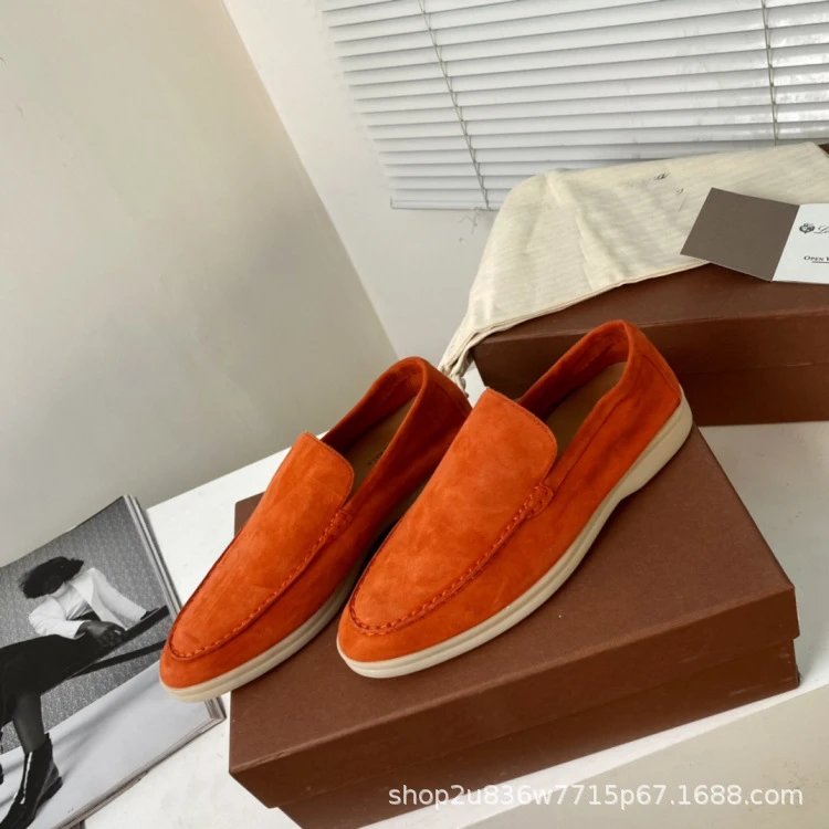 Design Suede Loafers Dusty Rose Casual Shoes - 5