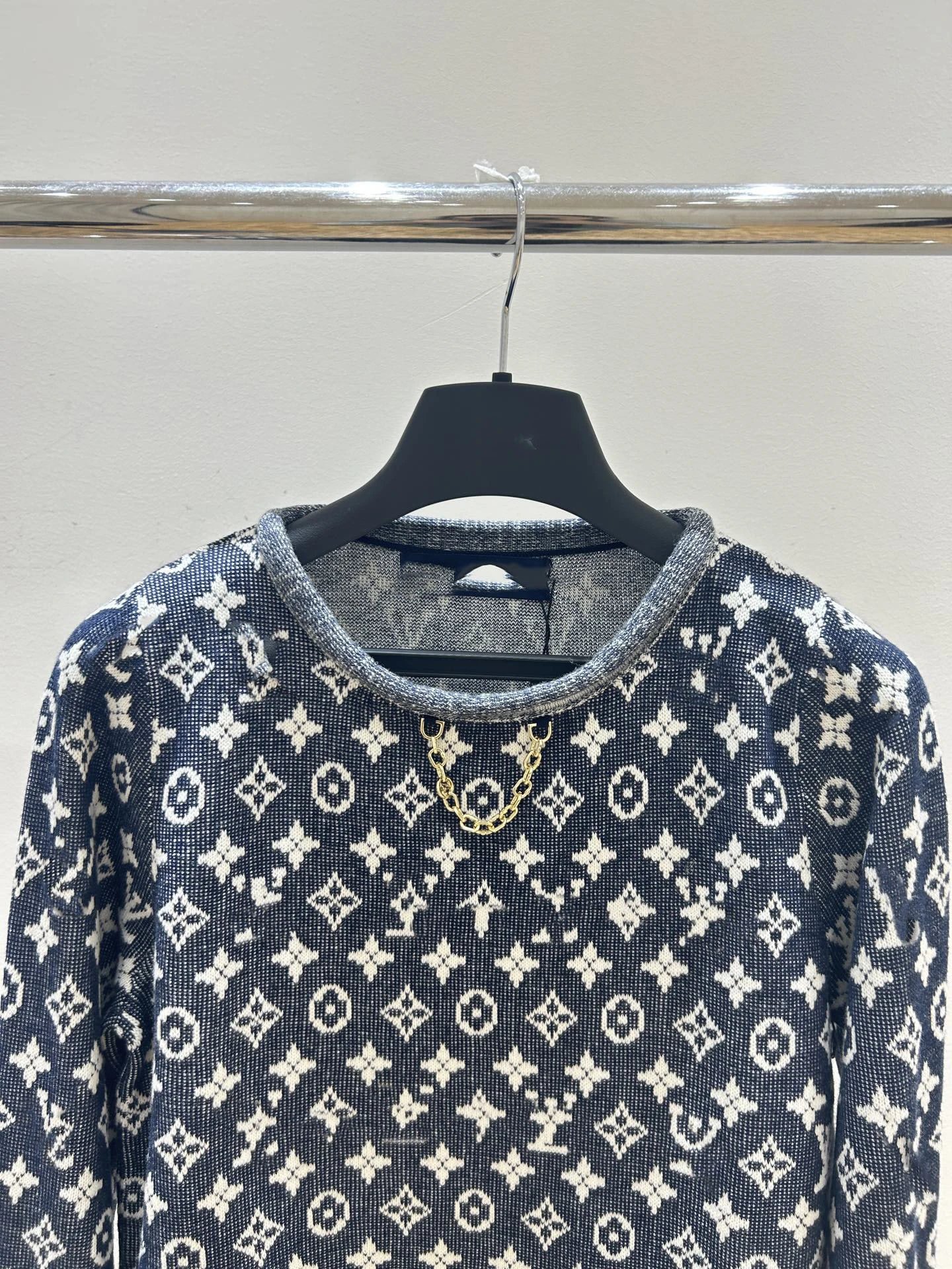Louis Vuitton Monogram Knit Sweater Navy - 7