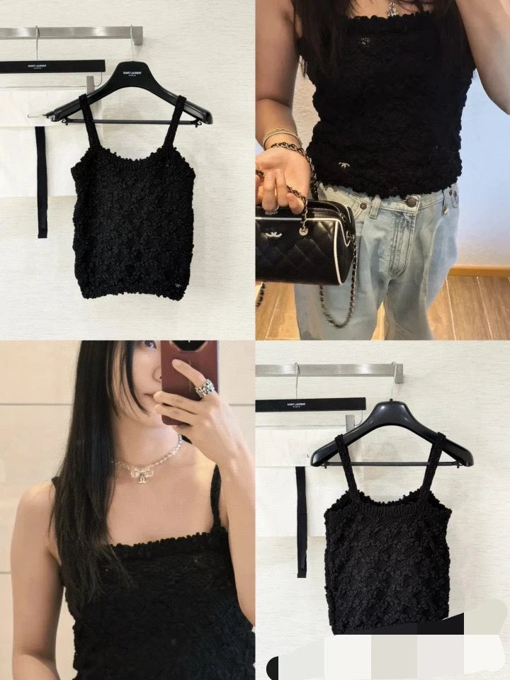 Handcrafted Crochet Lace Knit White Vest-Top - 5