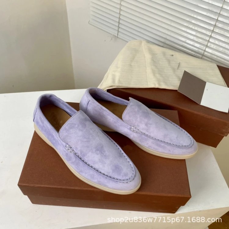 Design Suede Loafers Dusty Rose Casual Shoes - 14
