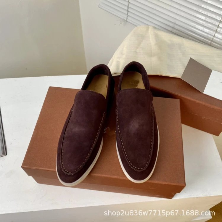 Design Suede Loafers Dusty Rose Casual Shoes - 23