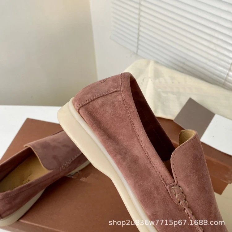 Design Suede Loafers Dusty Rose Casual Shoes - 29