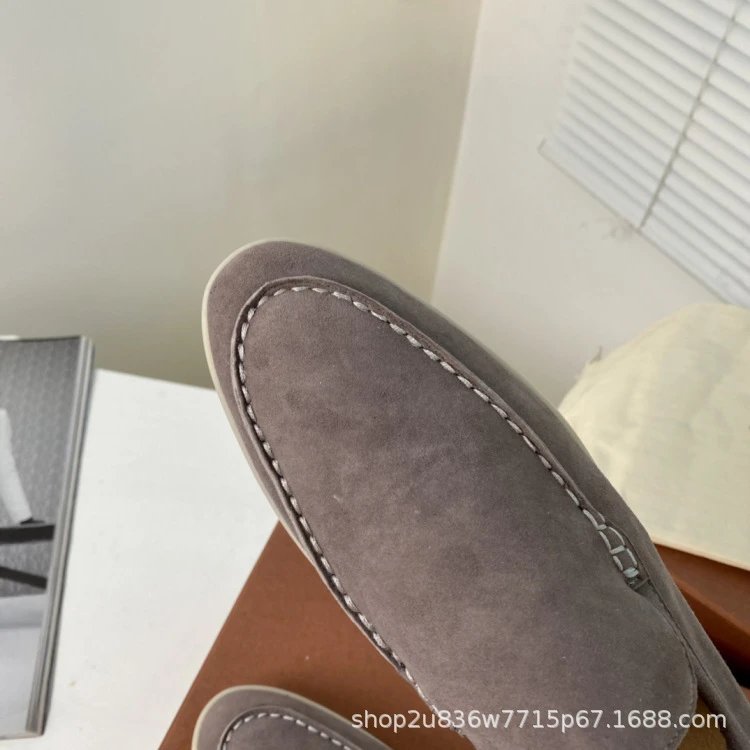 Design Suede Loafers Dusty Rose Casual Shoes - 36