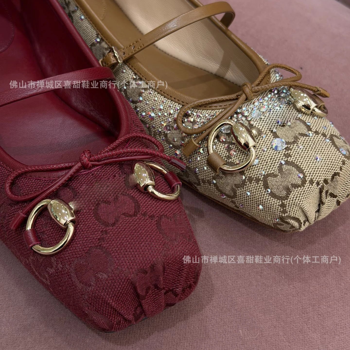 CCI Mary Jane Flat with Horsebit Buckle in Black and Burgundy - 2