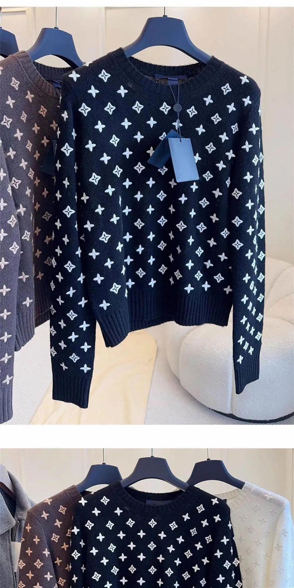 Louis Vuitton Monogram Knit Sweater Navy - 7