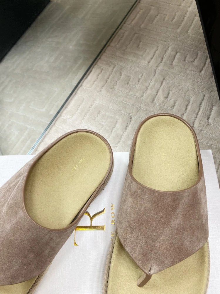 Gallery Dept. Suede Slide Sandals Olive Green Slippers - 17