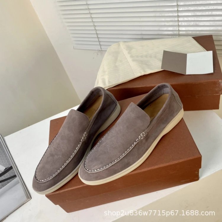 Design Suede Loafers Dusty Rose Casual Shoes - 34