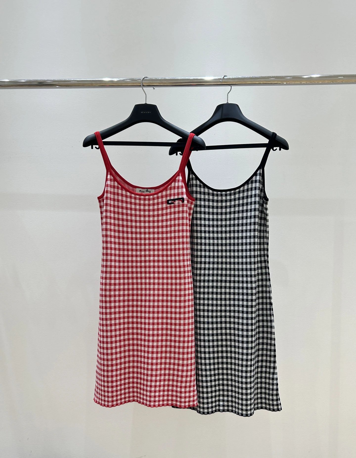 GRA Gingham Red-White Checkered Slip Dress - 4