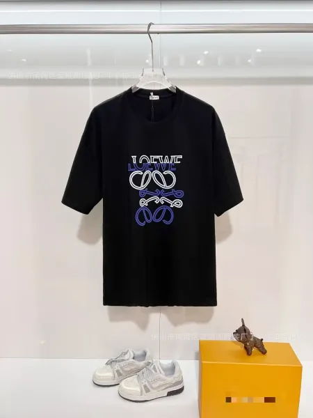 Loewe Anagram Logo T-Shirt Black with Blue Embroidery - 8