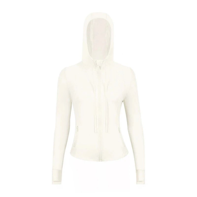 Design Lightweight Hooded Windbreaker White Outerwear - 1