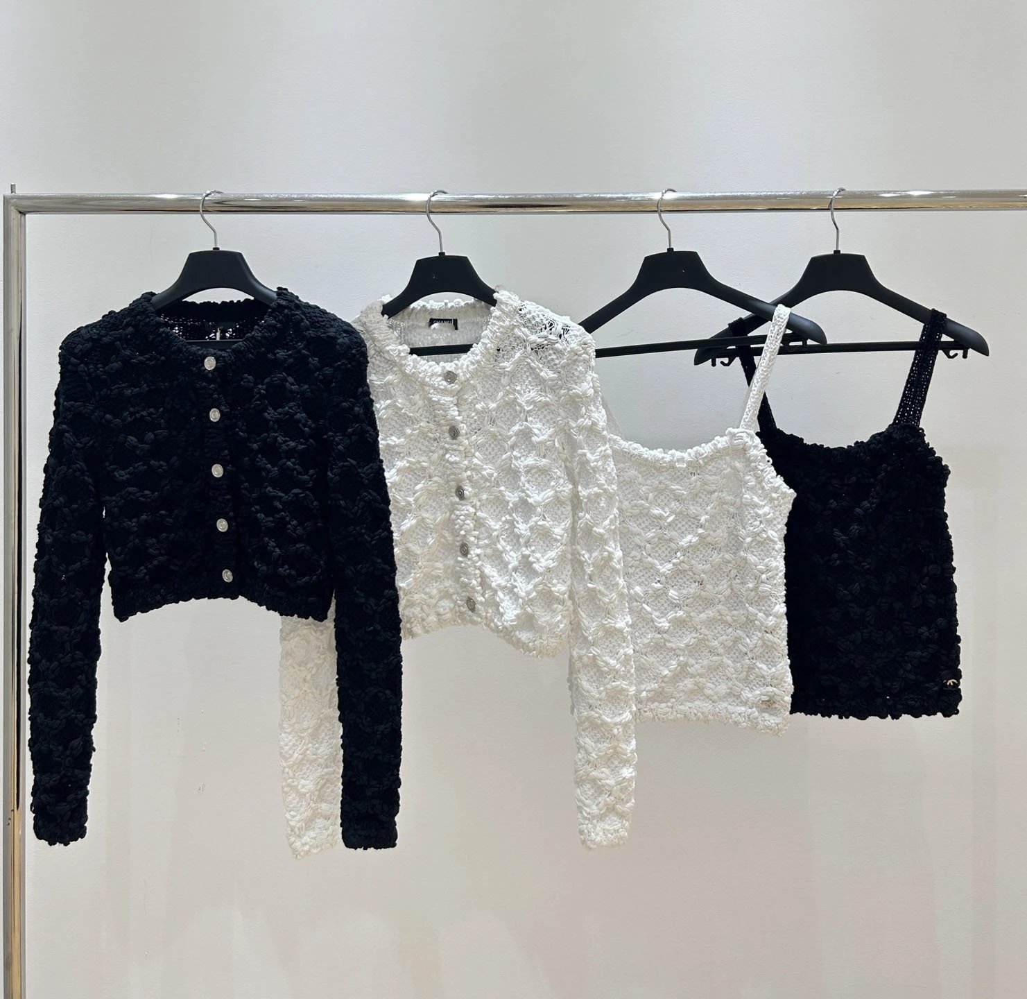Handcrafted Crochet Lace Knit White Vest-Top - 2