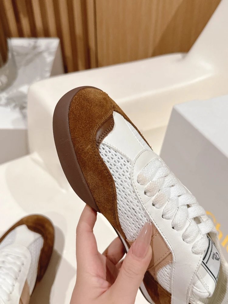 Chloé Tennis 1970 White and Gray Mesh Sneakers - 15