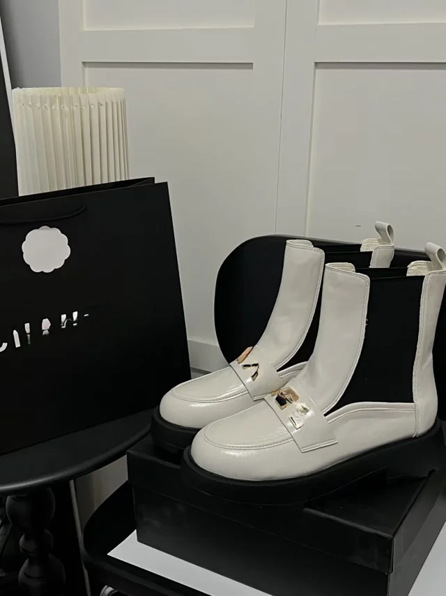 Miu Boots Ankle with Lug Sole and Metal Buckle product detail image 4