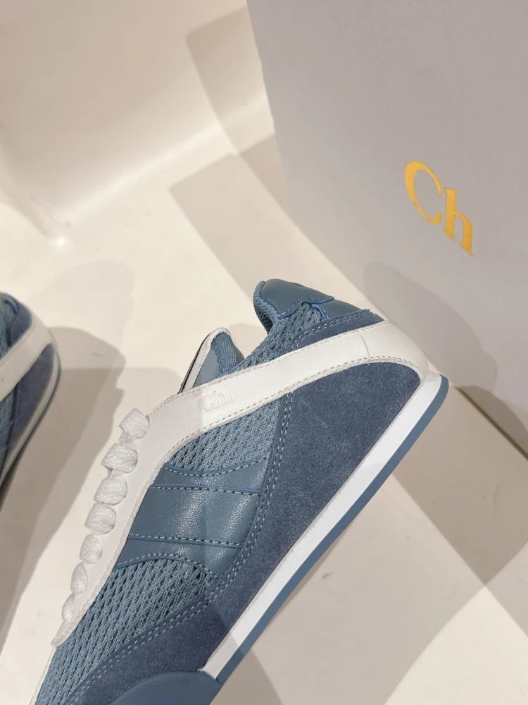 Chloé Tennis 1970 White and Gray Mesh Sneakers - 30