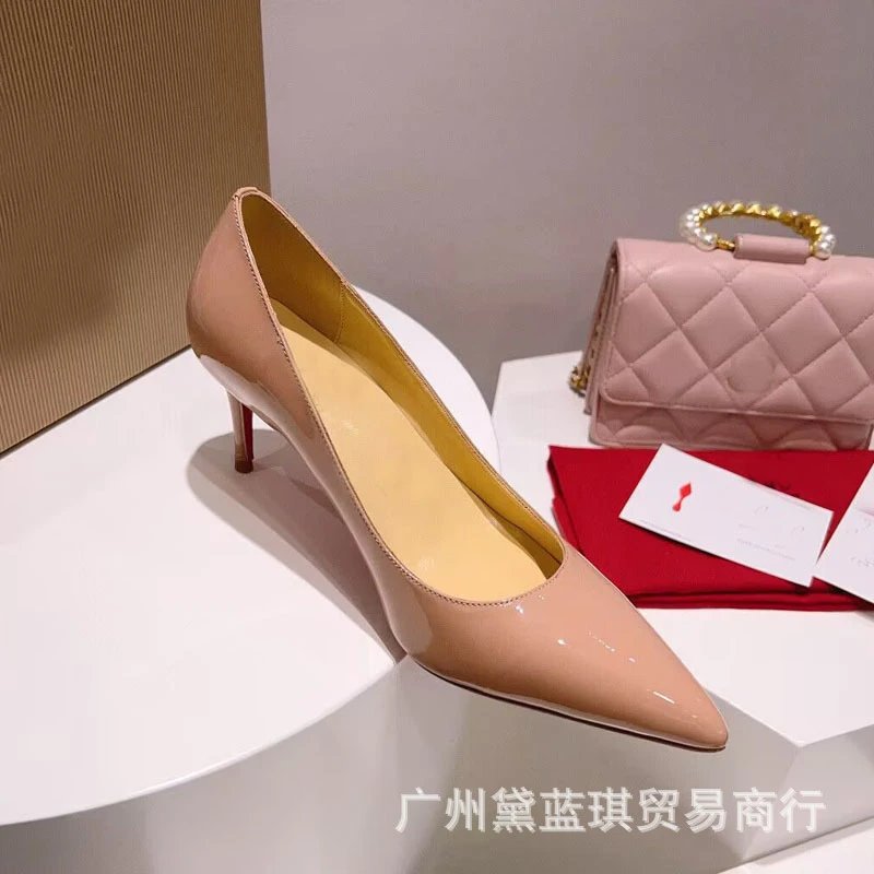 Christian Louboutin Pigalle Follies Nude Patent Leather Stilettos - 3