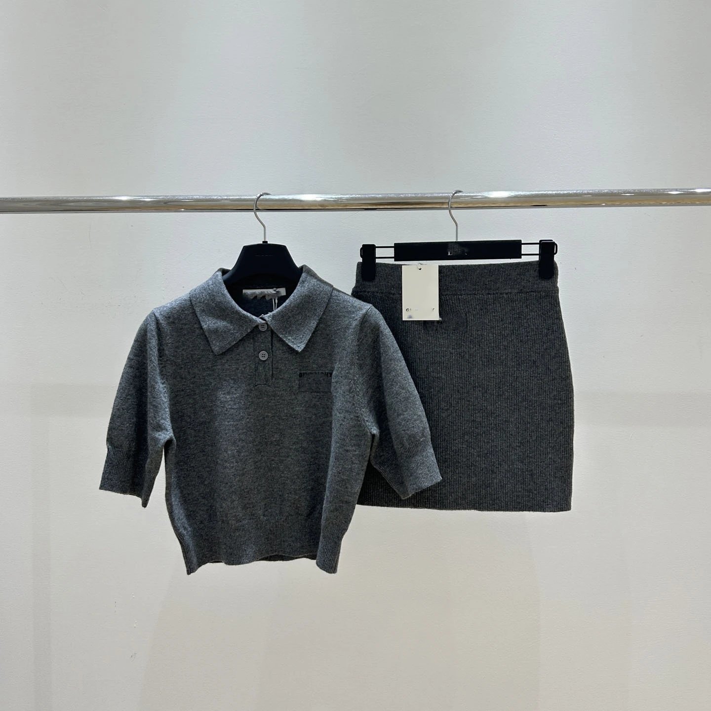 Hivy Knit Polo Shirt Gray Sweater - 4