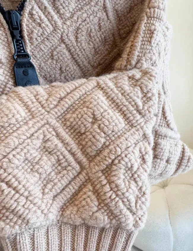 Moncler Genius Knit Zip-Up Hooded Cardigan Beige - 4