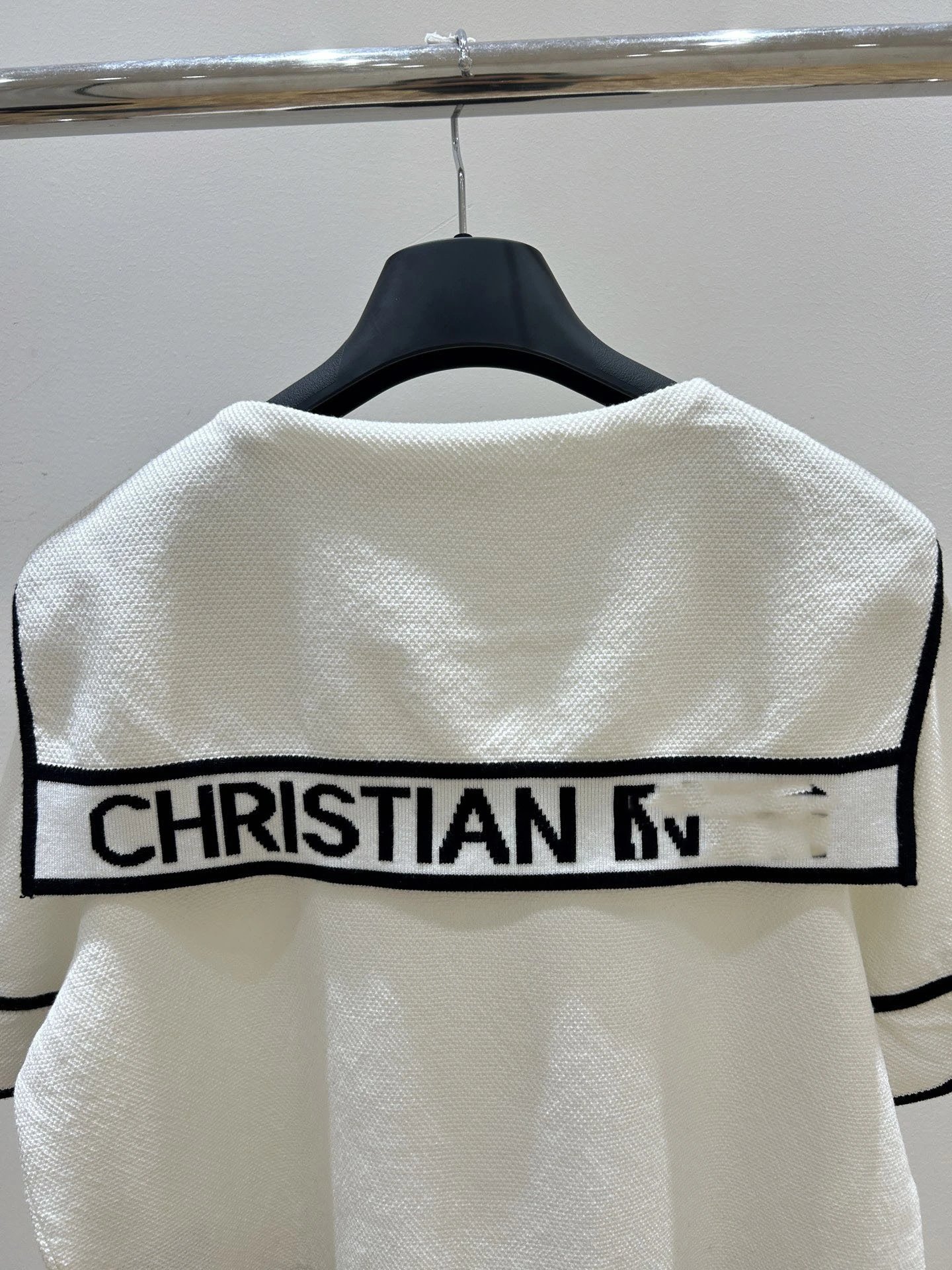 Nautical-Style Cropped Blazer White with Black Piping - 6