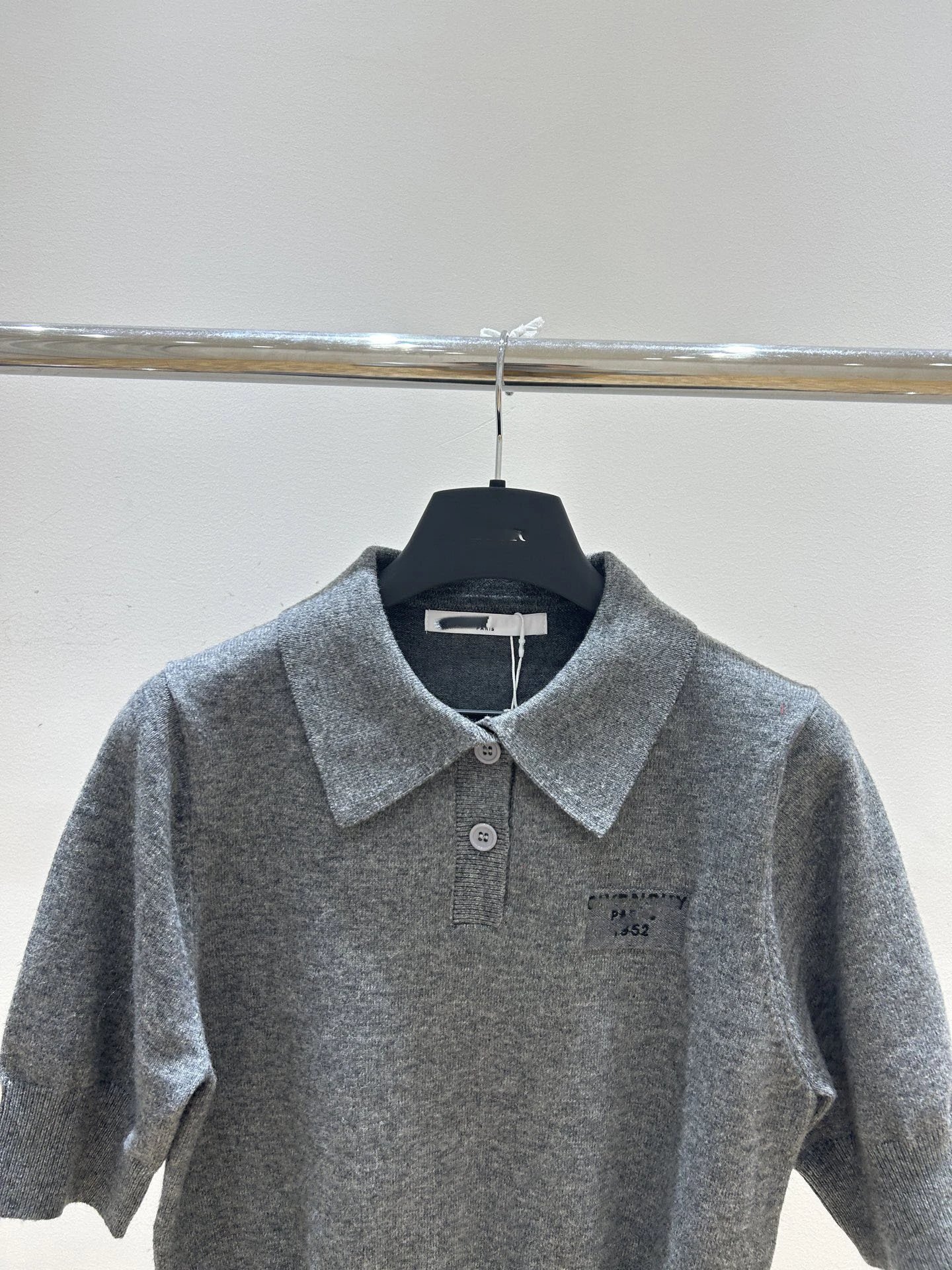 Hivy Knit Polo Shirt Gray Sweater - 11